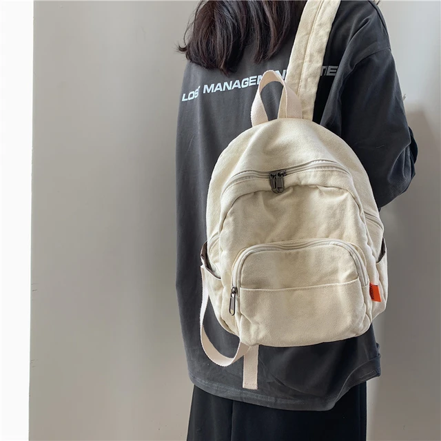 Nylon Casual Fashion Female Bag Mini Backpacks Small School Bags White  Rucksack