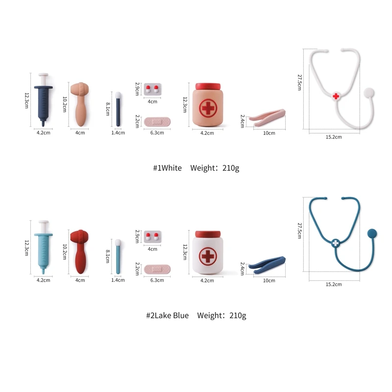 Children Doctor Toy Set Silicone Simulation Medical Box Montessori Toy Baby Play House Games Educational Toy Kid Christmas Gifts 6