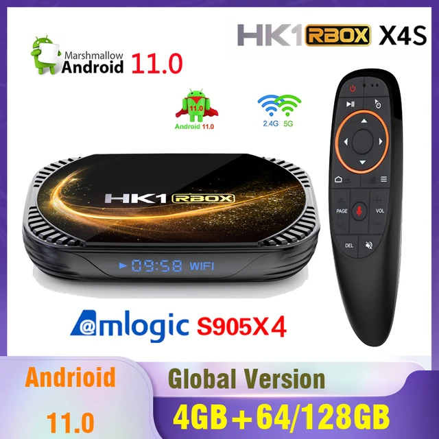 HK1 RBOX X4S 4GB + 128GB Android 11 Amlogic S905X4 8K Smart TV Box Wifi