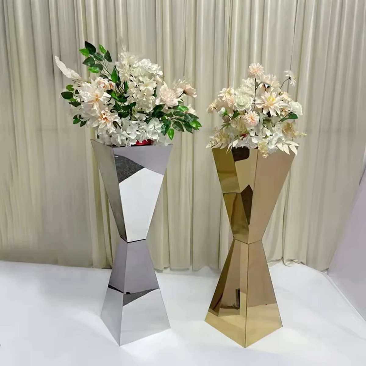 60/70/80/90/100cm/110cm/120cm）Flower Vase Wedding Centerpieces Cylinder Flower Stand Vase Wedding Decoration Table Centerpieces