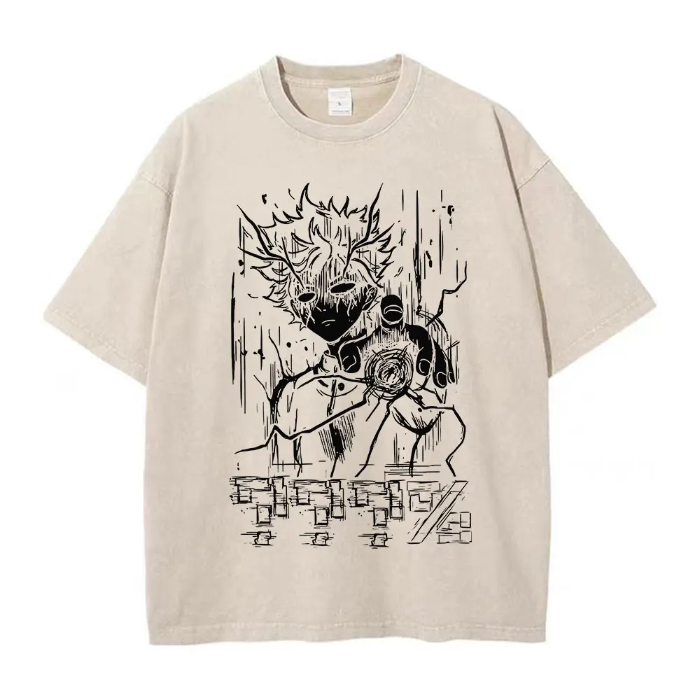 Mob Psycho 100 Vintage Graphic T-Shirt – Harajuku Streetwear Cotton Tee for Men