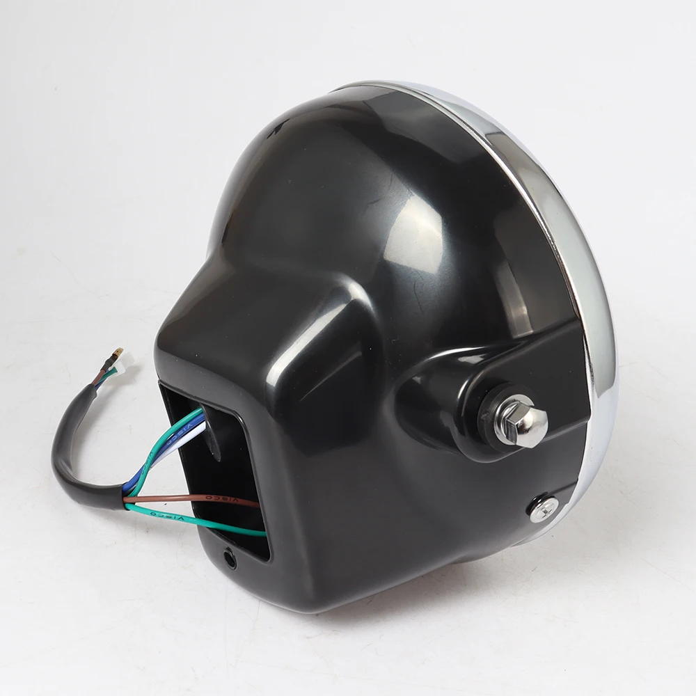Universal Round Motorcycle Headlight Lamp with High-Low Beam, 12V