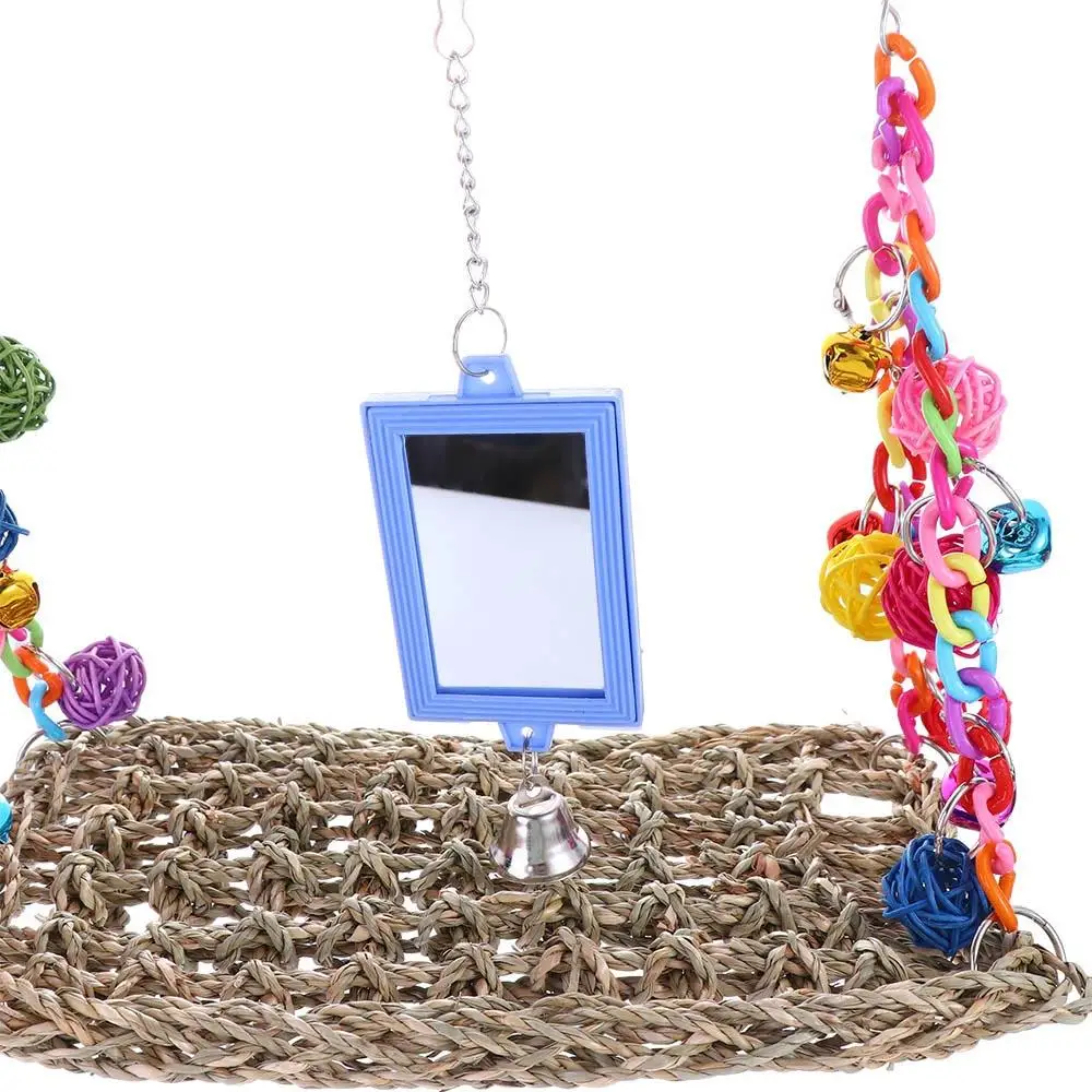 Parrot Toy Bird Toy Chew Interactive Mirror For Parrot Parakeets Macaws Lovebird Cockatiel Cage Bird Supplies