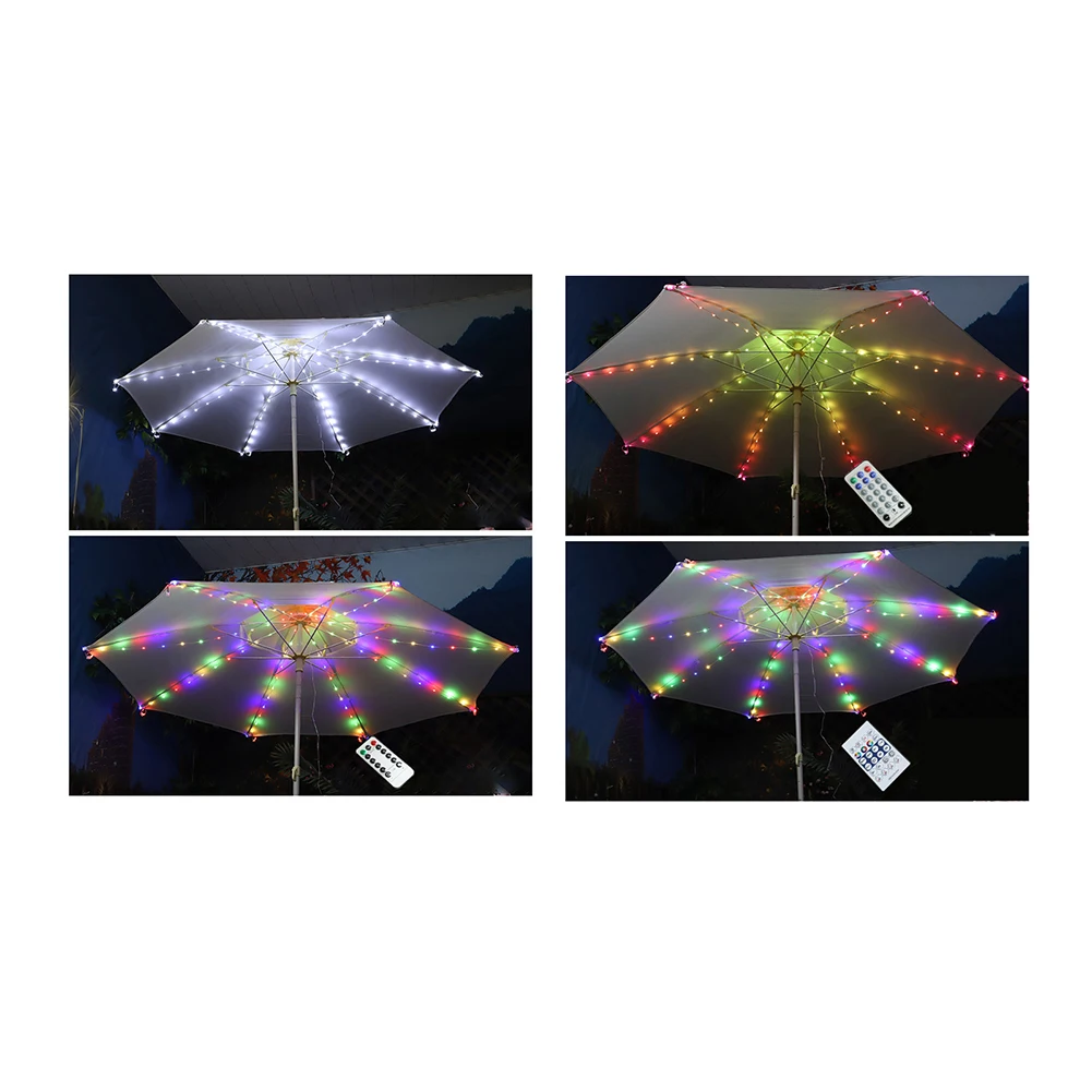 Patio Umbrella Lights With Remote Control 4 Mode 104 LED Patio Light Battery Operated Waterproof for Backyard Garden Decor