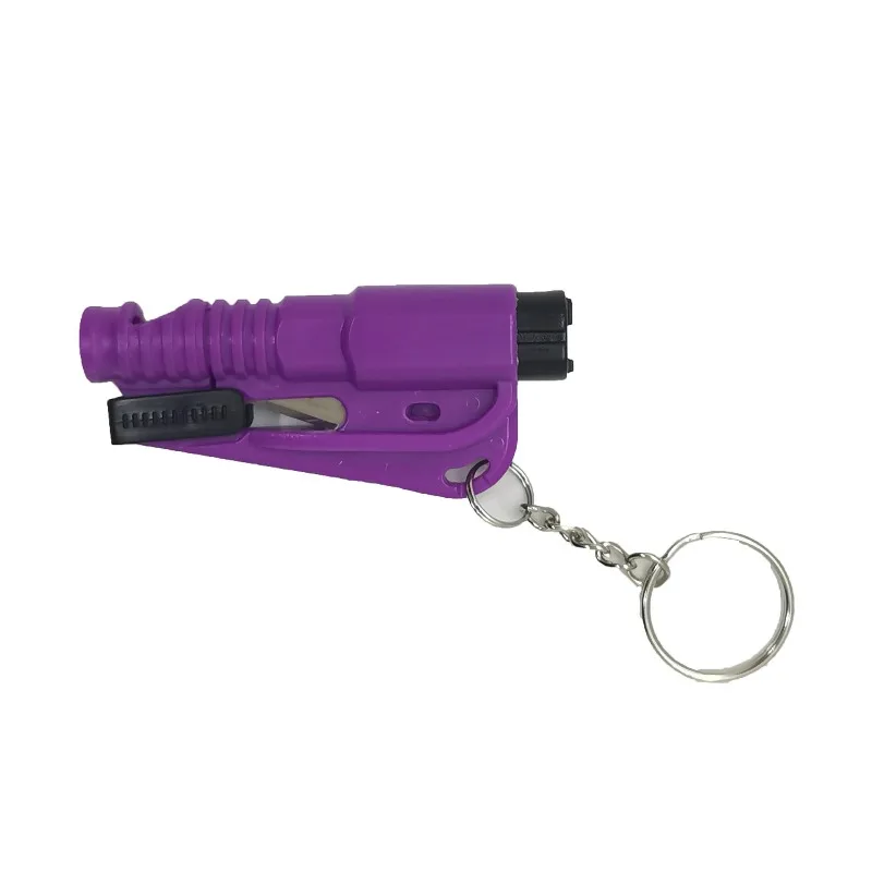 Mini Whistle Safety Hammer Car Emergency Rescue Kit Key Chain Knife Life Belt Cutter Broken Window Glass