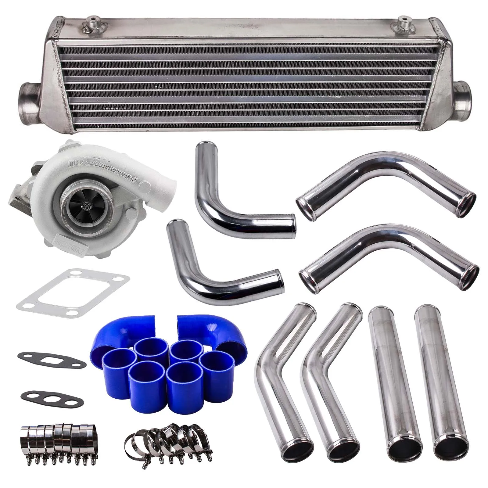 Kit Turbocompressore T3 T4 Turbo A/R 0.63 Trim 73 + 2.5 ''Intercooler + Piping