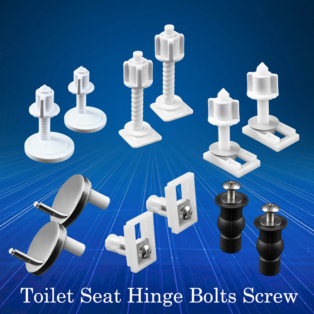 1 Pair Toilet Seat Screws Nut Top Fixing Blind Hole Fitting Kits Universal Type Toilet Seat Cover Plate Replacement Screw Bolt