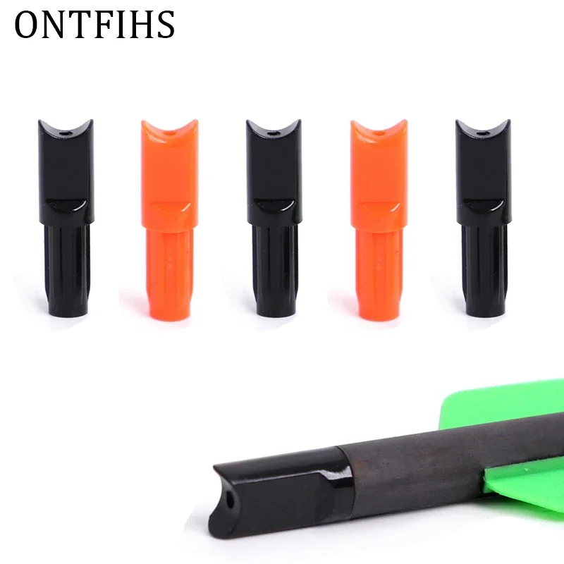

50PCS Meniscus shape Nocks Orange/Black Half-moon Crossbow Bolts Nock For Arrow Internal Shaft OD 7.5mm Hunting Archery