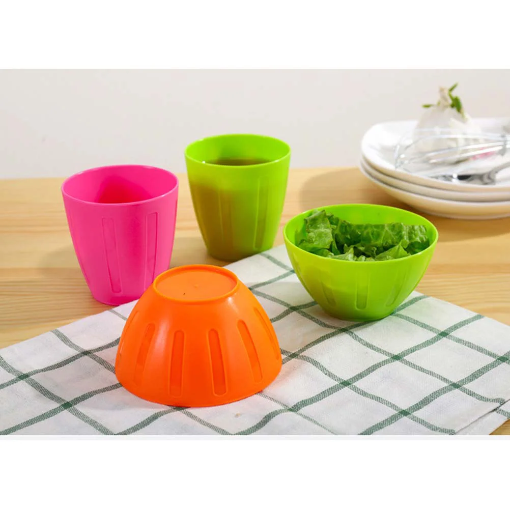 

3/6/12 Pcs Reusable Salad Bowls Plastic Bowls Colorful Facial Mask Seasoning Bowls Home Household Bowls (Random Color)