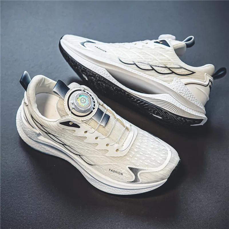 Summer Breathable Casual Sports Shoes for Men, New Fashionable and Versatile Breathable Mesh Rotating Buckle Running Shoes Suitable for Outdoor Sports and Daily Wear 2