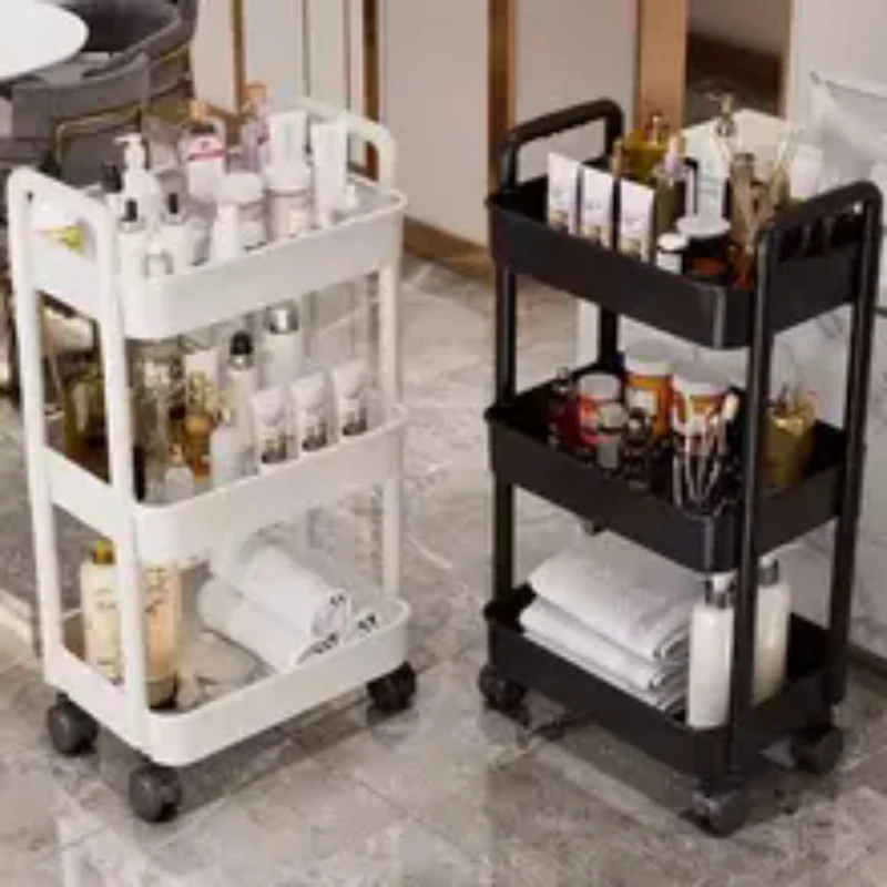 Kitchen Storage Rack Multi functional Home Accessories Mobile Rack Shopping Cart Bookshelf Beauty Salon Storage Cart
