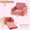 Kids Sofa Couch Fold Out, Baby Toddler Comfy Soft Chair , Flip Out Foldable Children 2 in 1 Convertible Sofa to Lounger 2