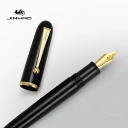 JINHAO Dadao Fountain Pen - Elegant Acrylic Ink Pen - Flex Nib (Black)