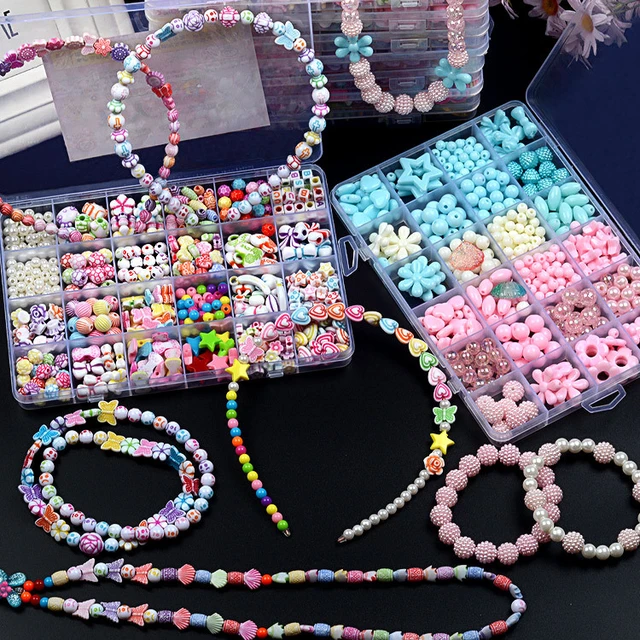 Threading Beads, Diy Brazaletes Pequeños Regalos Para Niños, Kit