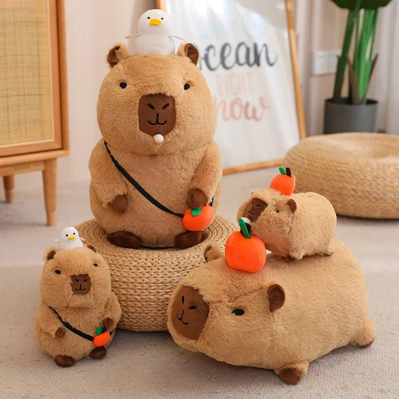 Capybara Plush Toy Simulation Cosplay Unicorn Dinosaur Dress Boba Bread Fruit Food Decor Birds Bubble Stuffed Animals