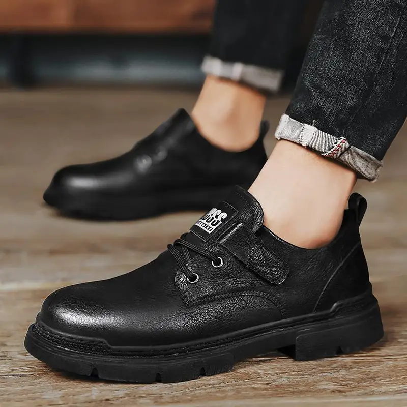 

British Men's Shoes Men's Groomsman Black Bridegroom Business Formal Wear Soft Bottom Suit Spring Leisure Leather Shoes Men Wedd