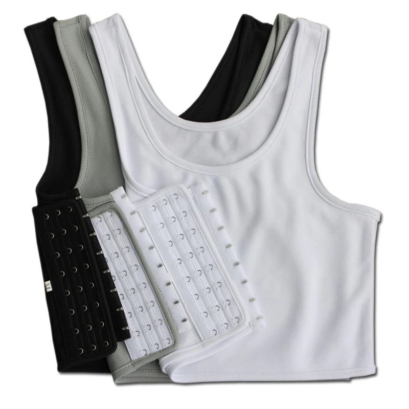 Breast Binder slim Flatten breast Tank Vest Casual Shaper Tops Breathable Buckle Short Les Trans corset Bra