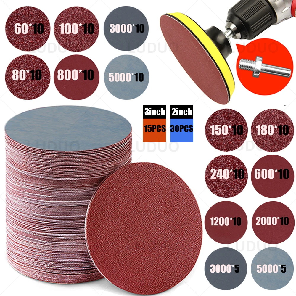 3/2 inch Sanding Discs Pad Sandpaper Abrasive Hand Tools for Car Headlight Repair Restoration Wheel Polishing Wood Sanding Paper