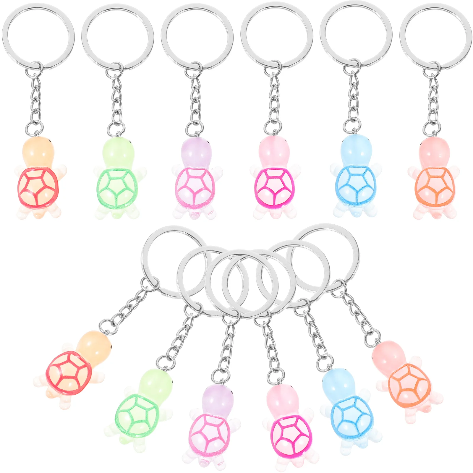 

24 Pcs Decor Turtle Keychain For Women Sea Animal Statue Backpack Luminous Keychains Backpacks Miss