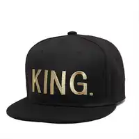 Baseball Cap Fashion KingQueen Gold Letter Embroidered Flat Brim Hat Men's Fashion Brand 2