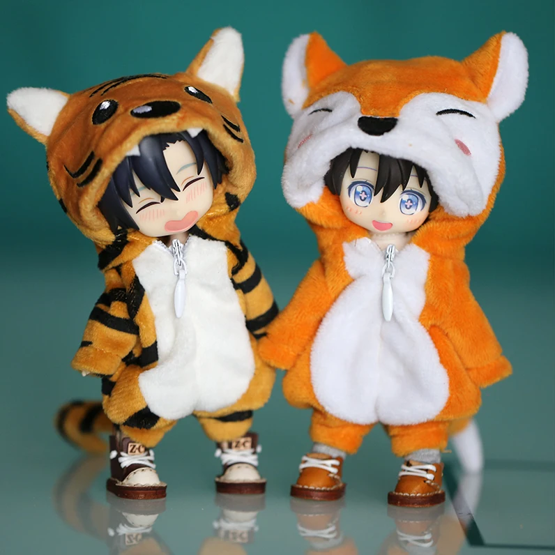 Ob11 Cute Animal Onesie Monster Doll Tiger, Panda, Wolf Clothes For Ob11,Obitsu 11,Molly, Gsc,1/12 Bjd Doll Accessories 6
