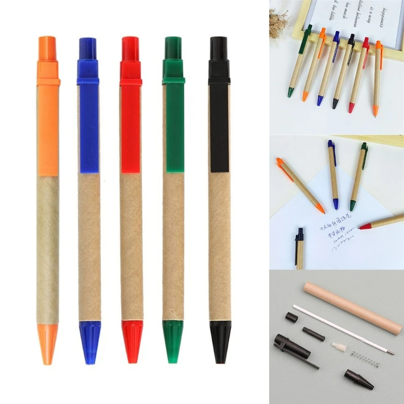 Retractable Ballpoint Pens - Blue Refillable Writing Pens 10 Pack