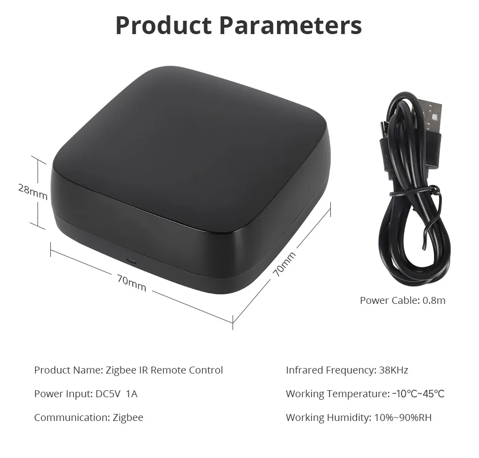 Zigbee Smart IR Remote Control DIY Learning Universal Infrared Remote for Air-co