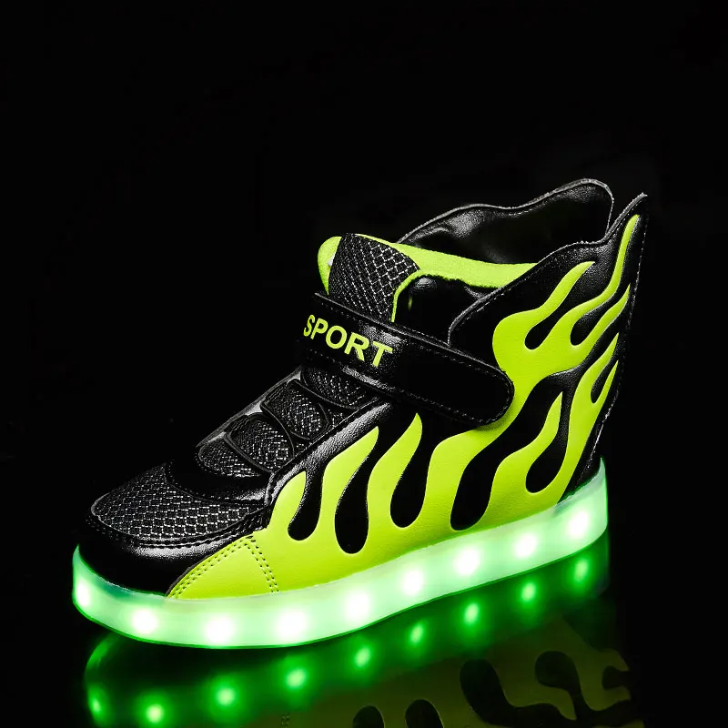 

UncleJerry Child LED Shoes Light Up Shoes for Boys and Girls Skate Shoes USB Recharge Glowing Sneaker Kids Fashion Casual Shoes
