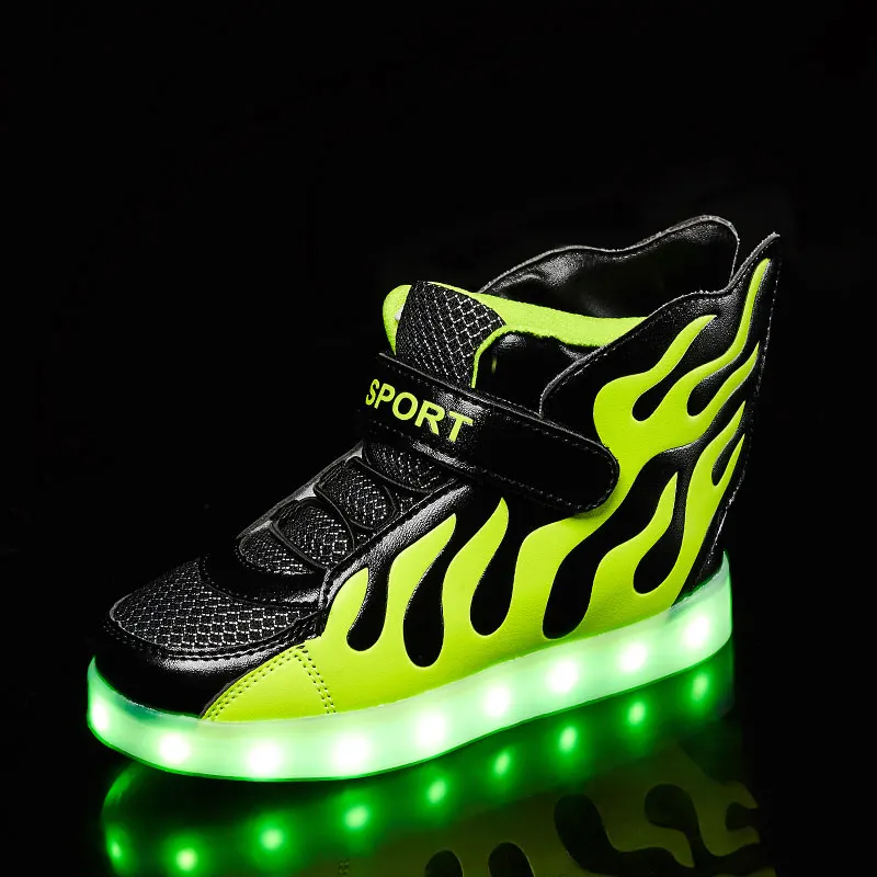 UncleJerry Adult LED Shoes for big boys girls USB Recharge Glowing Sneakers  Party Wedding Shoes Cool Skate Shoes