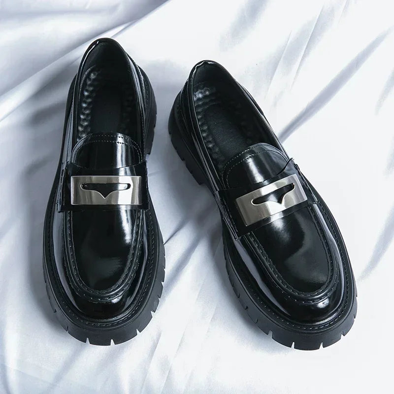 Leather Shoes Men's Loafers Men's Casual Leather Shoe Formal Shoe High Quality Wedding Office Thick Sole Casual Shoes New