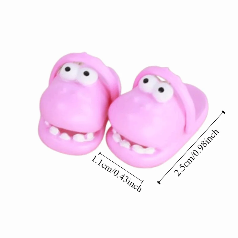 1 Pair Round Toe Ob11 Doll Slippers Mini Simulation Mini Dinosaur slippers Cartoon Silicone Silicone Dinosaur slippers