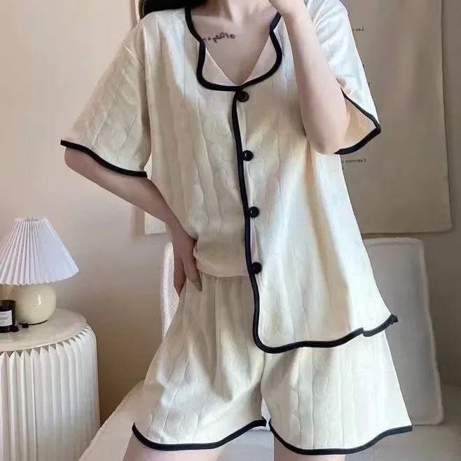 Nutty Retreat - Drift Set <br> Women's Embroidered T-shirt & Cotton Pajama main image 1