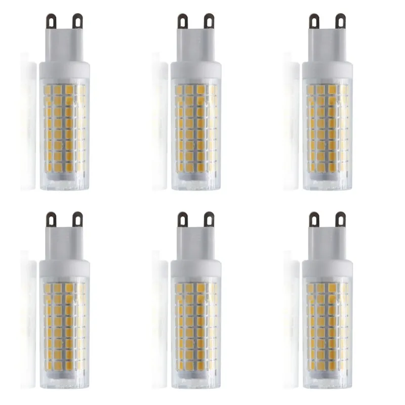 

6pcs Super Bright G9 LED Corn Bulb 220V 6W 7W 9W 12W18W Ceramics No Filcker LED Light For Home Crystal Chandeliers Lamp Lighting