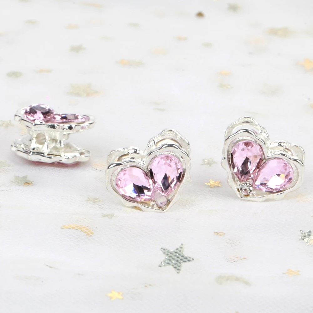 20x15mm 1/3/5 stücke Doppel Kristall Liebe Herz Legierung Perlen Für Schmuck Machen DIY Halskette armbänder Zubehör Valentinstag – Detail 9