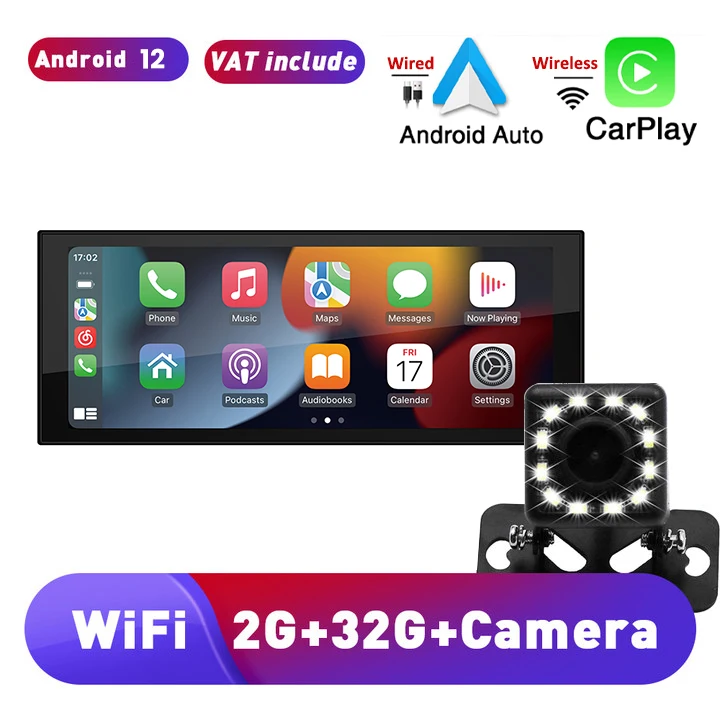 CarRadio1DinAndroidWirelessCarPlayWifiAndroidAutoBluetooth