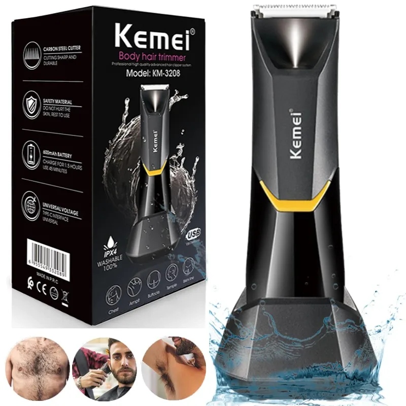 Washable Km3208 Electric Groin Body Trimmer For Men Women Shaver Body