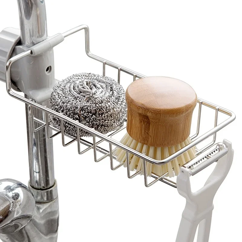 Kitchen Storage Tools Stainless Steel Rag Drain Rack Adjustable Water-saving Storage for Kitchen and Bathroom Accessories 4