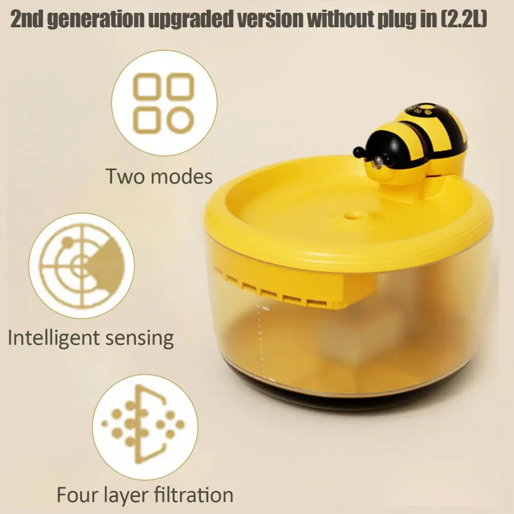 

Бесшумный водяной фонтанчик для домашних животных объемом 2,2 литра, улучшенная технология фильтрации, светодиодная подсветка, для кошек и собак