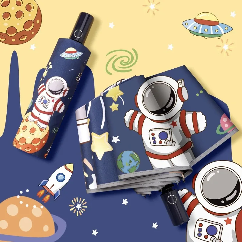 

Складной зонт с космосом, автоматический зонт с светоотражающей полосой, с защитой от отскока, с защитой от ветра и воды