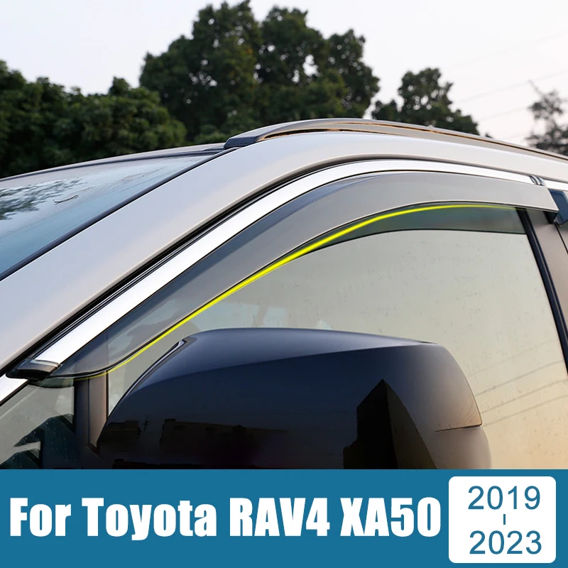 Hood Struts 6-Piece Window Visors For Toyota RAV4 (2019-2025) - No-Drill Rain Guards Honda Crv 2021 Accessories