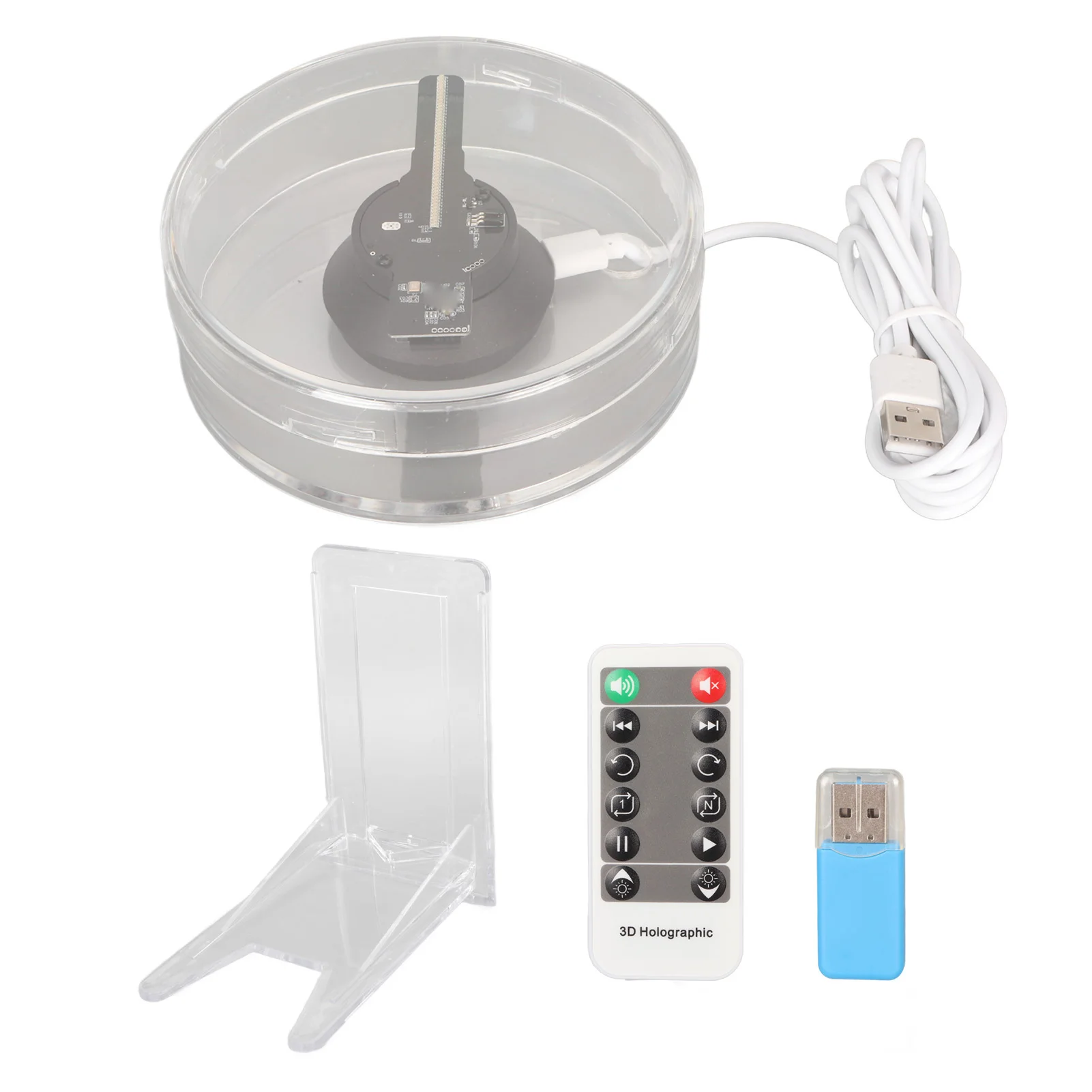 3D Hologram Fan 48 LEDs WiFi APP Remote Control Built in Speaker Holographic Advertising Display with Memory Card for Windows