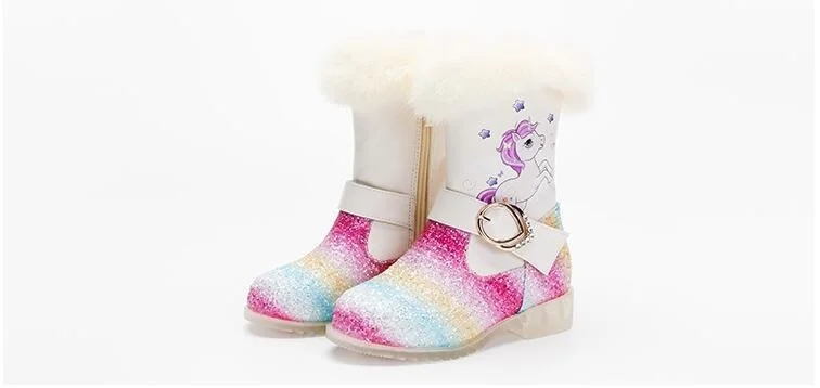 Unicorn Rainbow Sequin Glitter Boots