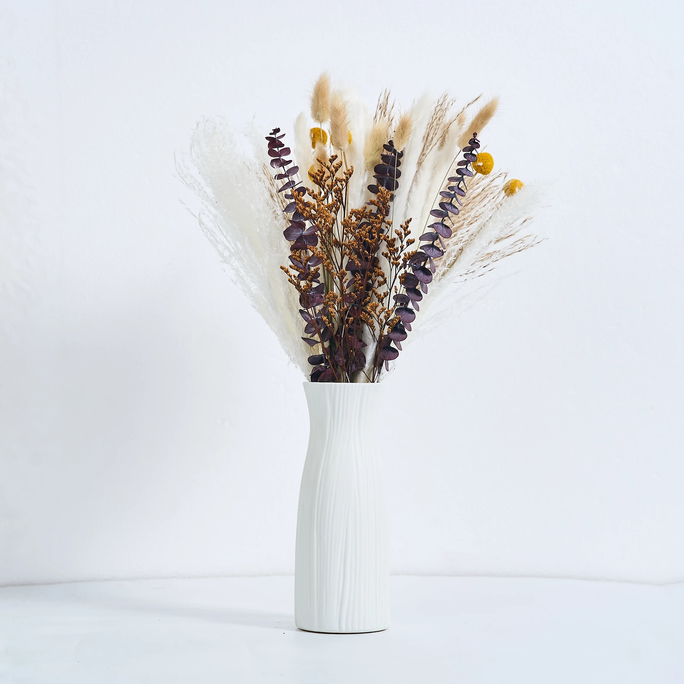 

34pcs Real Natural Dried Flower Bouquet Pampas Reed Small Reed Rabbit Tail Grass Home Decor Mix and Match Dried Flower Bouquet