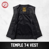 RSD Temple Gilet moto hommes Veste Original classique en cuir de Buffalo Vintage Gilet maille automne et hiver chaud imperméable 6