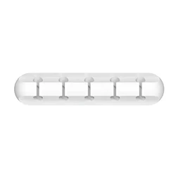 Multi - Groove Cable Organizer for Easy Wire Management, Ideal for Desktops, Homes, Offices, and Bedside Tables (White 5 holes)