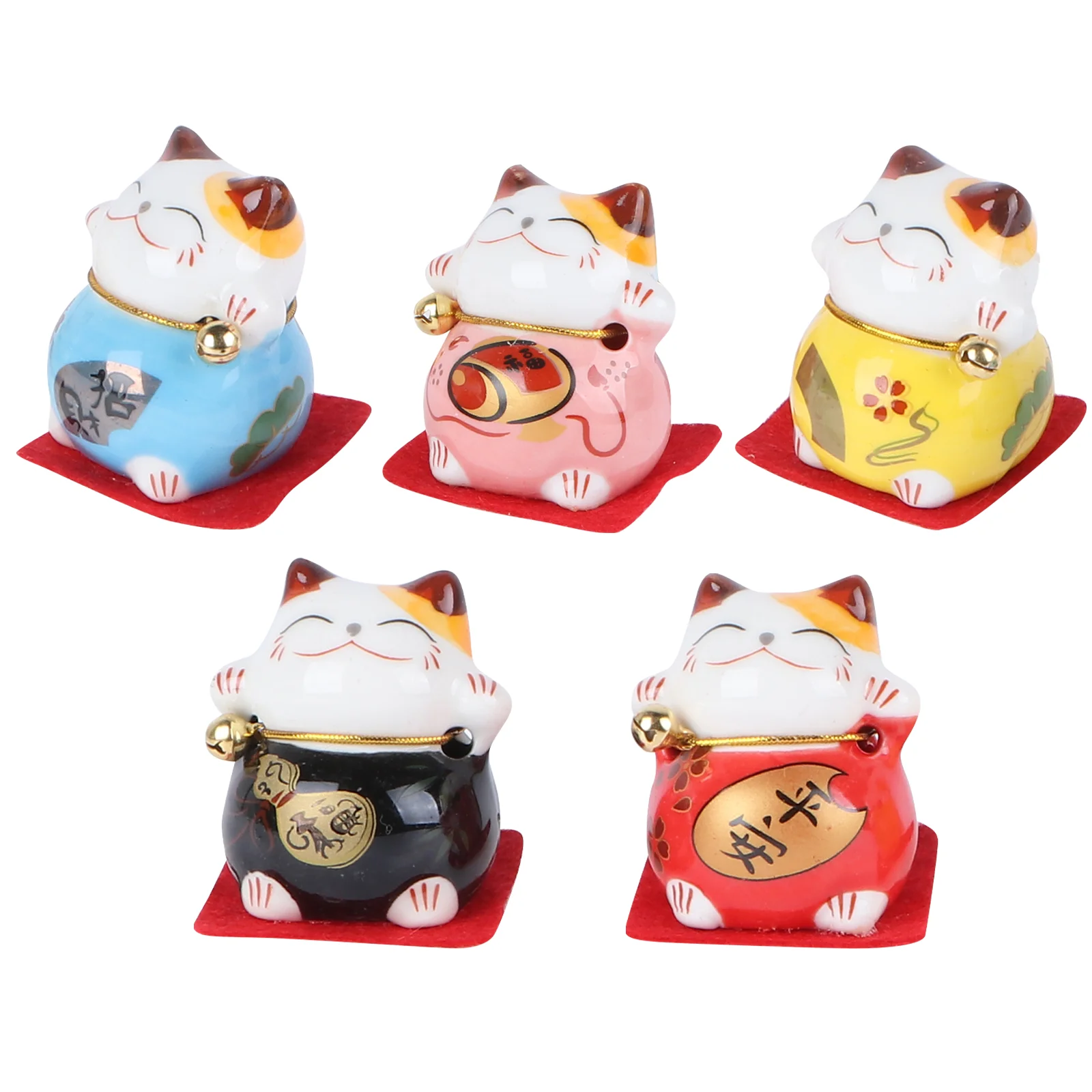 Maneki Neko Figura Fortune Cat Statue Di Gatti Giapponesi Ornamento Chinese Wealth Cat Ceramic Maneki Neko Figurine