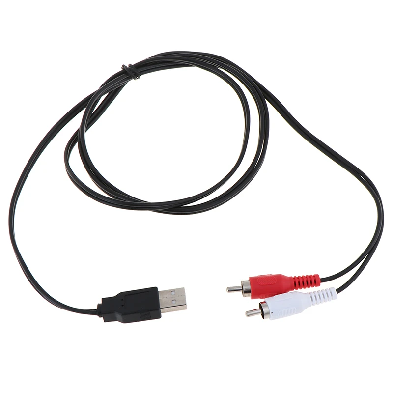새로운 듀얼 RCA 남성-USB 남성 A형 컴포지트 어댑터 오디오 비디오 데이터 연장 케이블