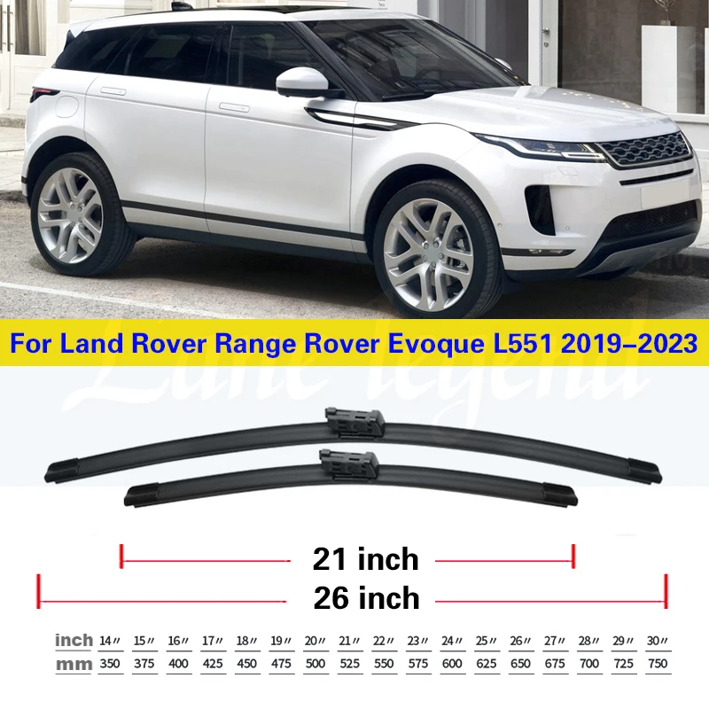 Tergicristallo Gomma Morbida Per Land Rover Evoque L538 2011-2017 - Set Anteriore 24"+21" E Posteriore 10" - 2