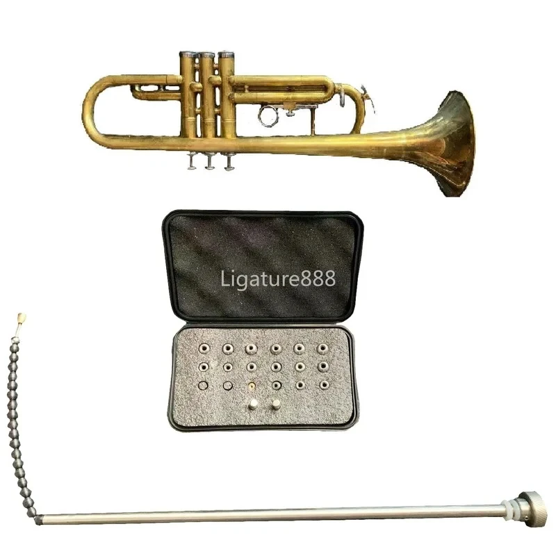 Trumpet Dent Repair Tool Kit Parts -15 Egg Balls 3 CAPS w/ Hard Case NEW