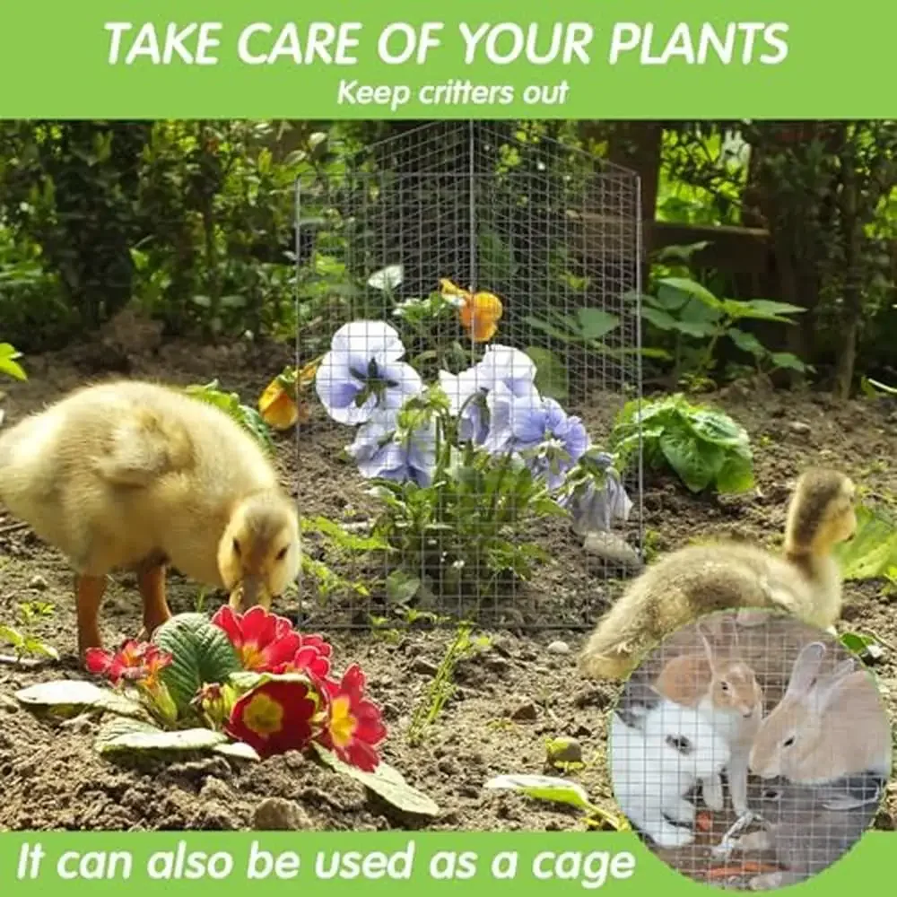 Garden Plant Protector Cage Set 80 Pack Rabbit Bird Animal Mesh Fence Kit